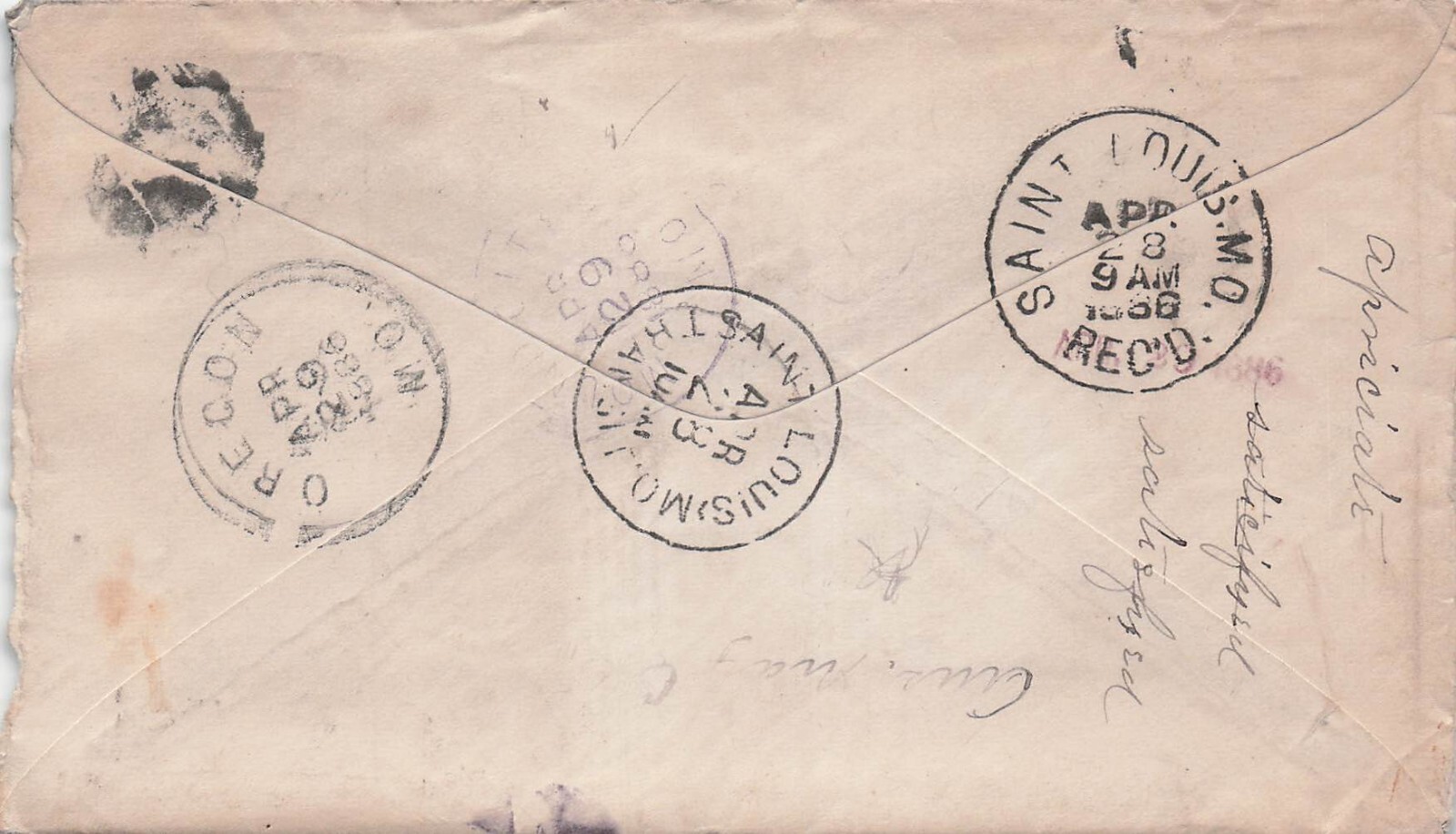 1886 US Cover 2c Stamp Concord Hancock Co Garner Iowa Brockway Elder Attorneys