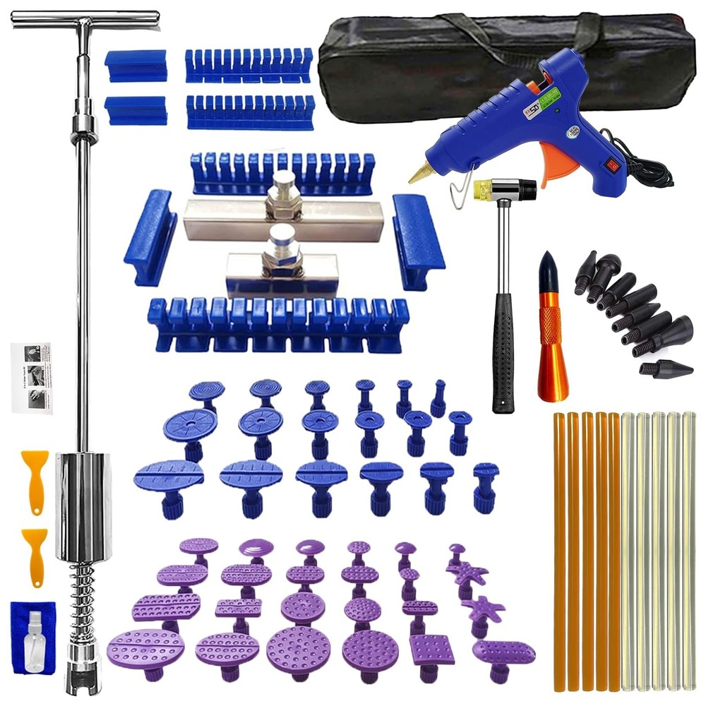 Dent Puller & Paintless Dent Remover Kit,Slide Hammer T-Bar,Pulling Tabs and ...
