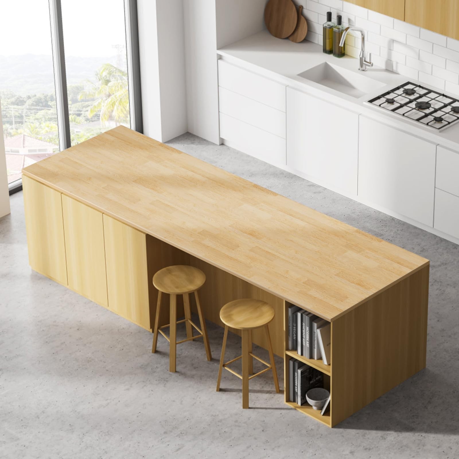 Butcher Block Countertop Table Top - Unfinished Solid Wood Countertop, Unfini...