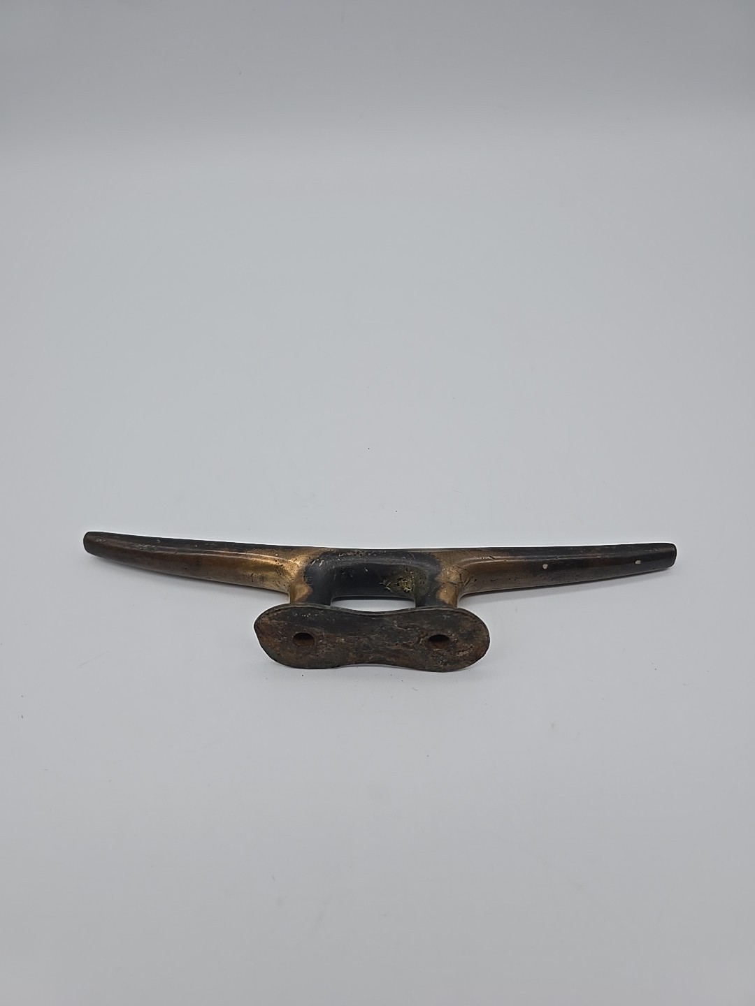 Vintage Antique Solid Brass Boat Dock Cleat Nautical Maritime Tie Down Marine 8"