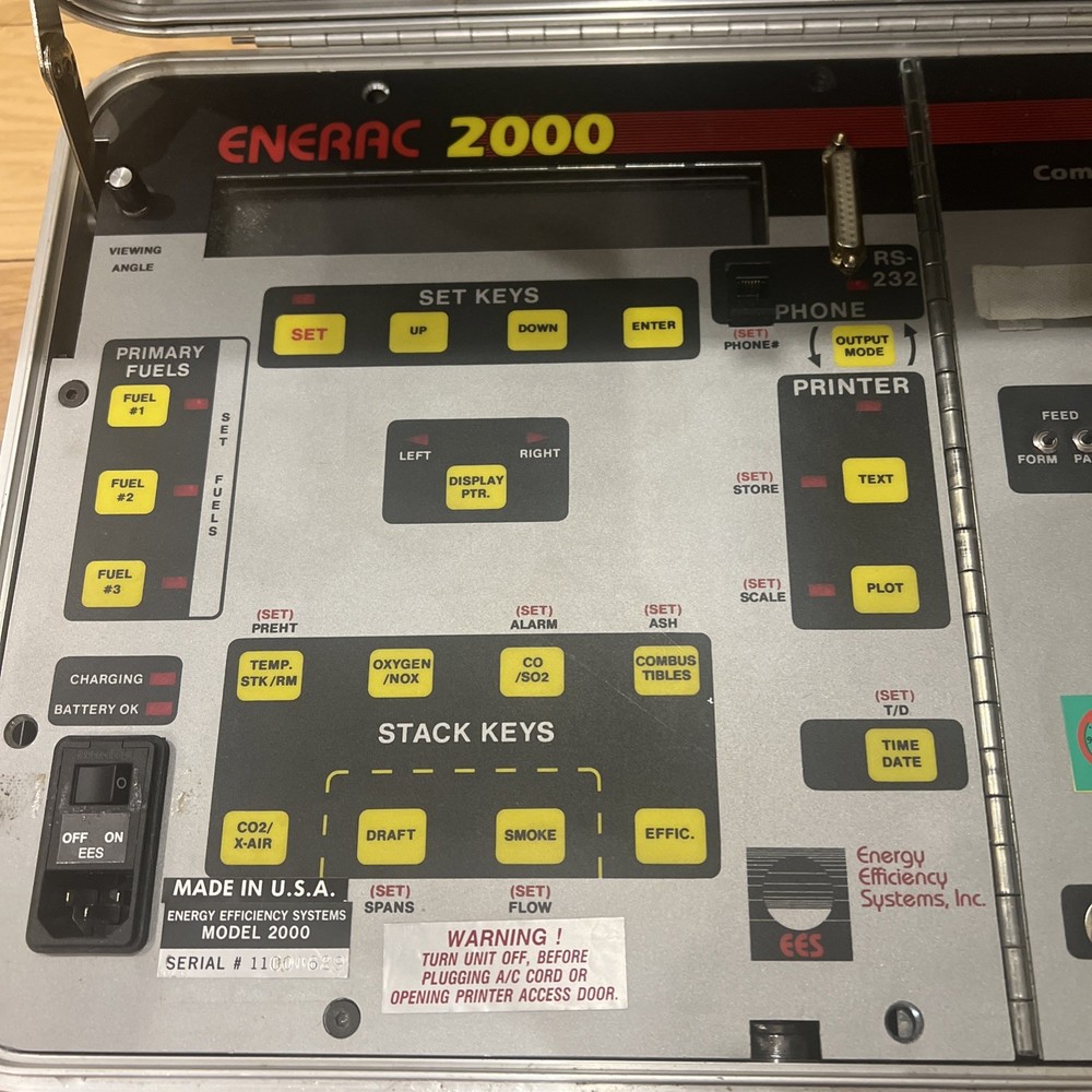 EES Enerac 2000 Portable Combustion Analyzer Gas Emissions Tester[Untested]