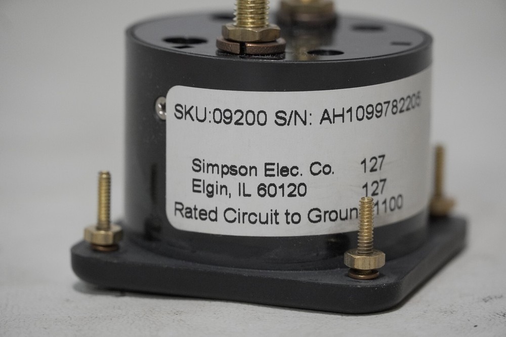 Simpson 09200 Rectangular Electric-Analog Panel Meter, 0-500VDC, 2.5in