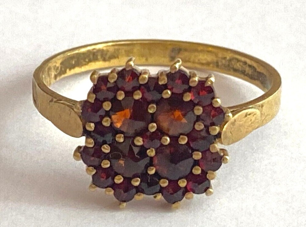 Antique Imperial Solid Silver 84 Gilded BC Author`s work Garnet Ring