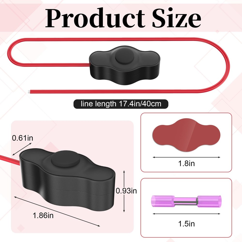 12V Waterproof On Off Switch, Inline Switch 12V with Quick Connector, Motorcy...
