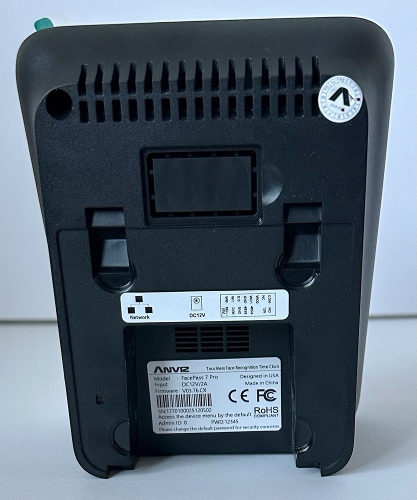 ANVIZ FacePass 7 Pro Biometric Clock Touch-less Face Recognition Time Clock
