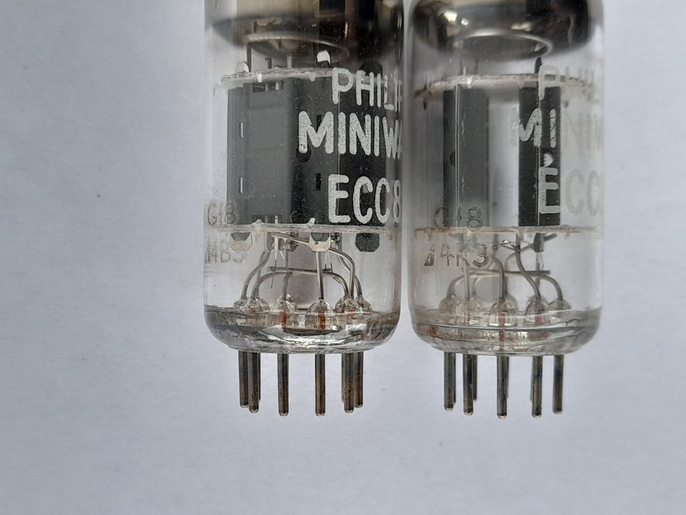 2x ECC82 / 12AU7 tubes PHILIPS Miniwatt - ECC 82 - 1964