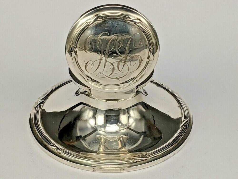 Edwardian 1906 Silver capstan Inkwell