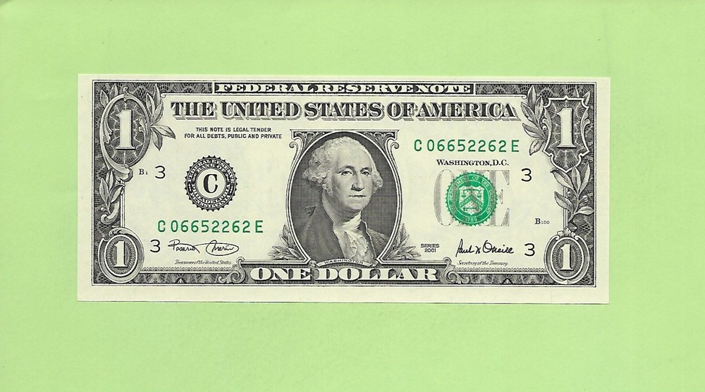 2001 ..UNCIRC $1  C 0665 2262 E  .... 2001 $1  C-E     NICE NOTE       FRN