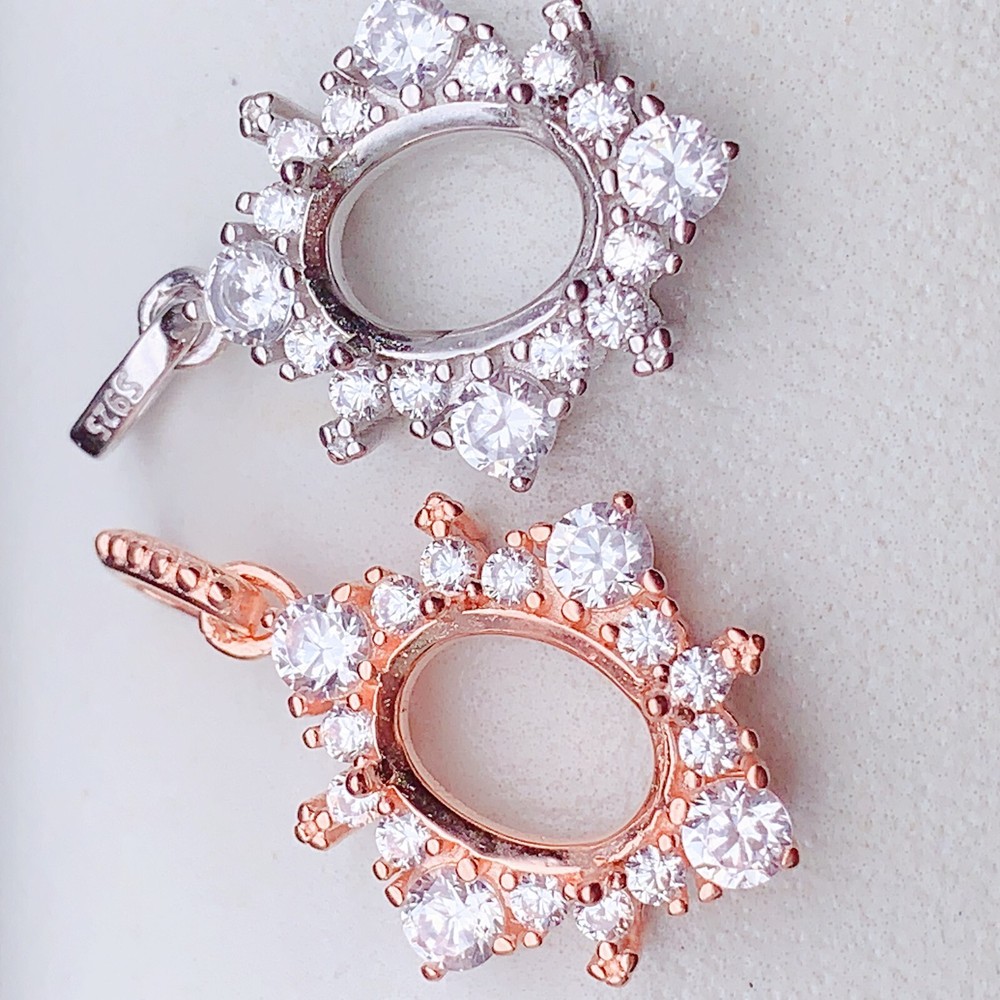 Silver 925 pendant empty setting, DIY blank setting YD13