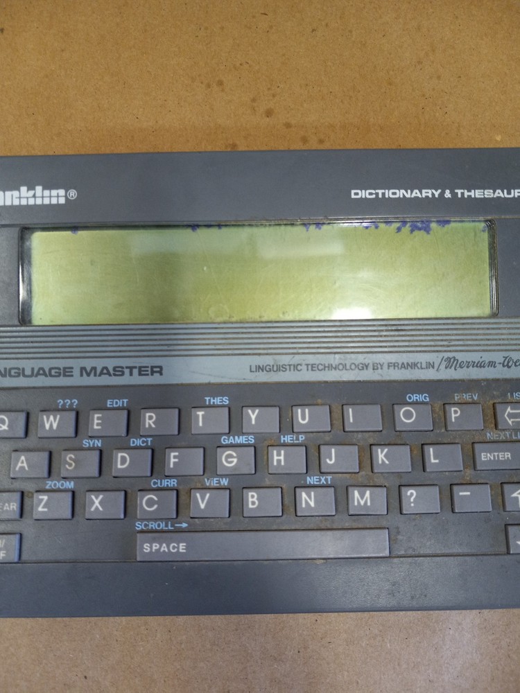 1987 Franklin Computer Dictionary Thesaurus LM-2000 Language Master Works