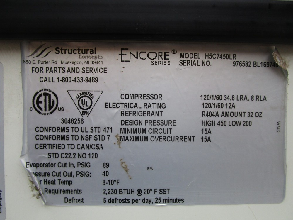 Structural Concepts H5C7450LR Dual Zone Merchandiser Display Fridge