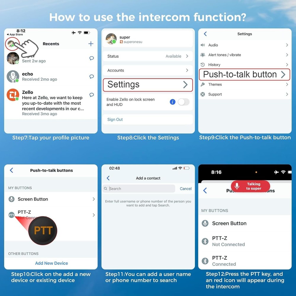 2 Pack Wearable Bluetooth Speaker with Walkie-Talkie Function Based on Zello ...