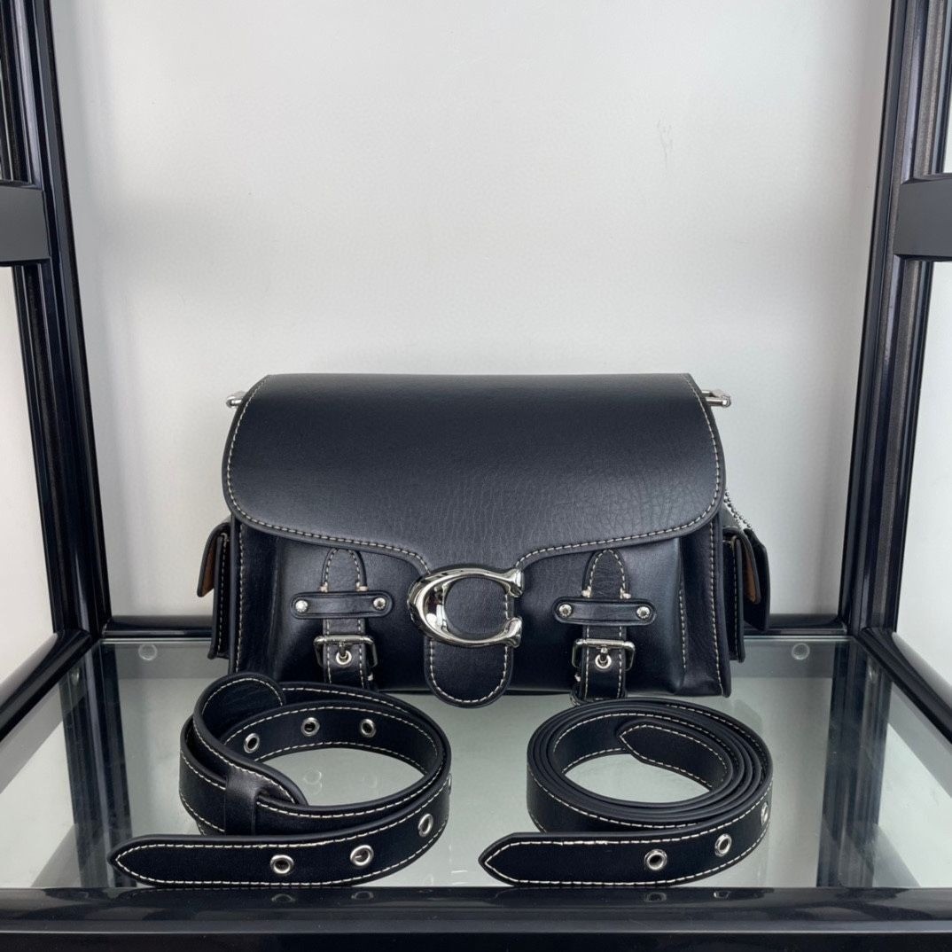 COACH CT721 Black Cargo Soft Tabby Shoulder Bag Crossbody bag Out rp655