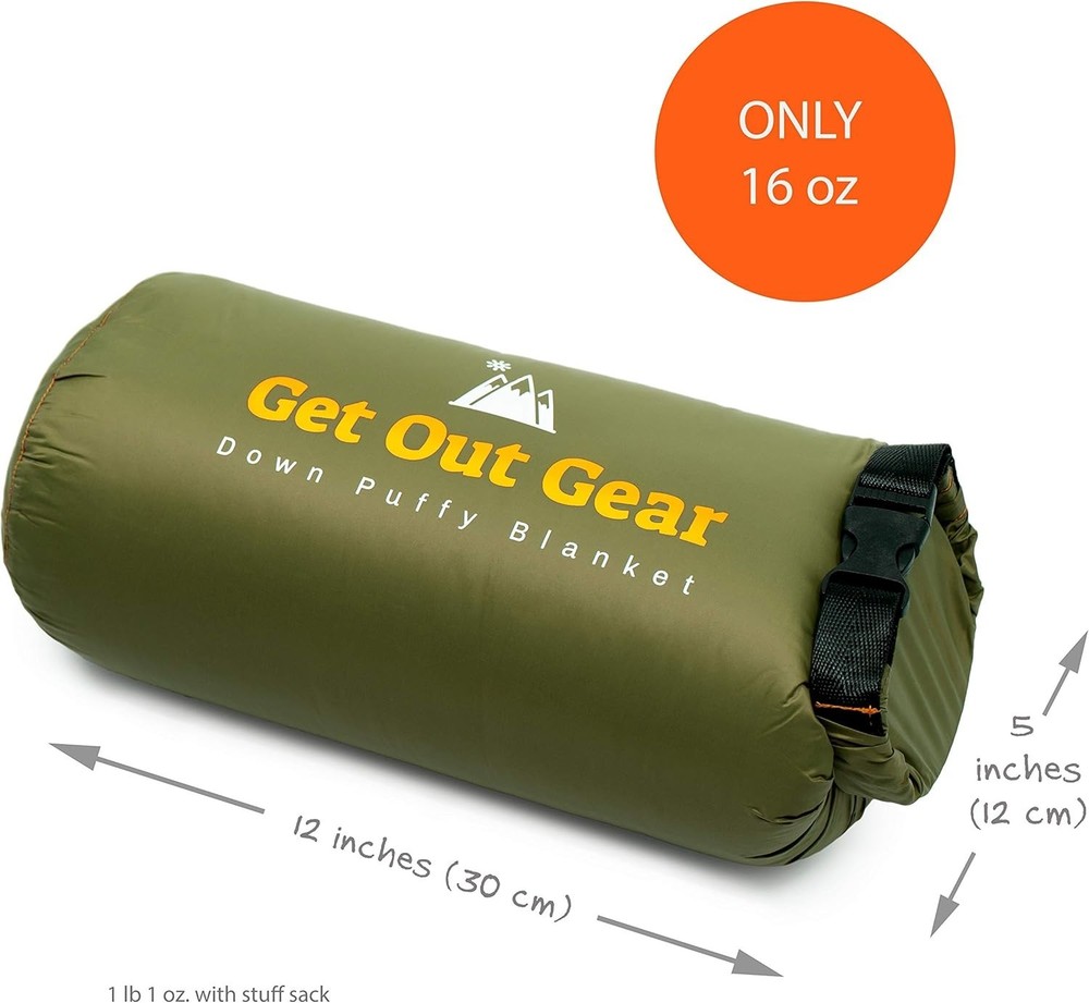 Down Camping Blanket - Puffy, Packable, Lightweight and Warm | Ideal for Outd...