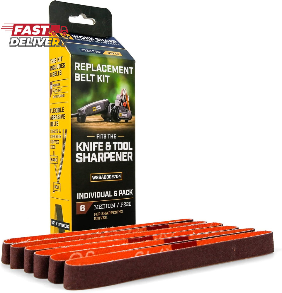 Work Sharp Knife & Tool Sharpener P220 Coarse Grit Replacement Belt Kit WSSA0002