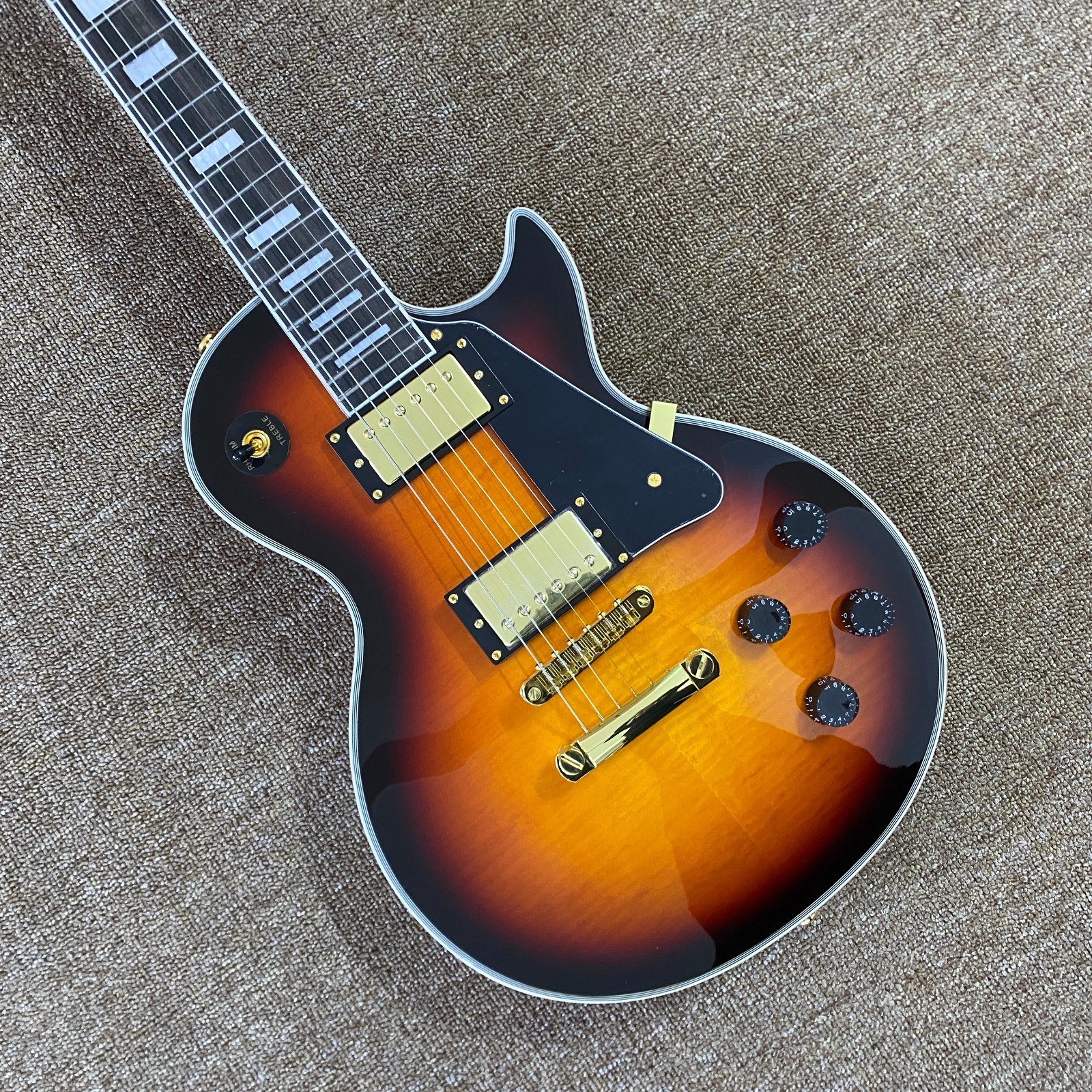Ship from US LP Electric Guitar Mahogany Body Flame Maple Top only one