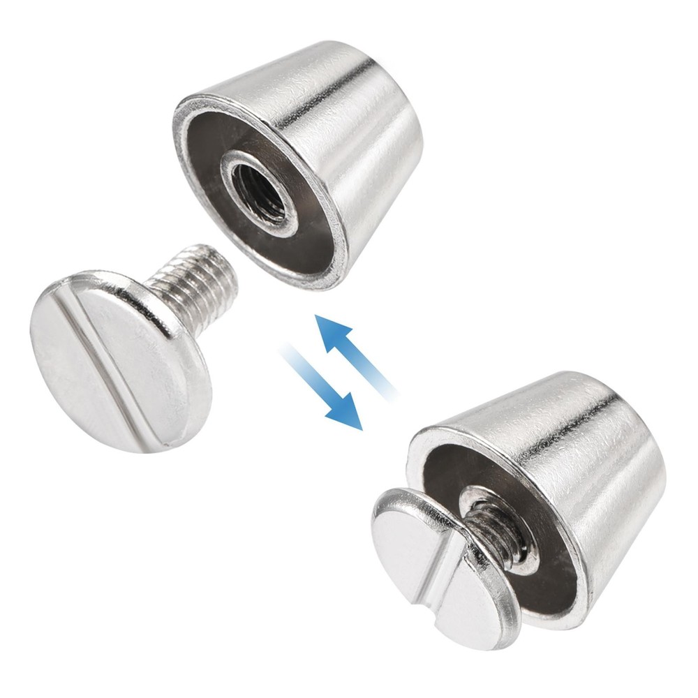 10x7mm Rivet Studs Screw Back Flat Cable Feet Stud Silver Tip 12pcs