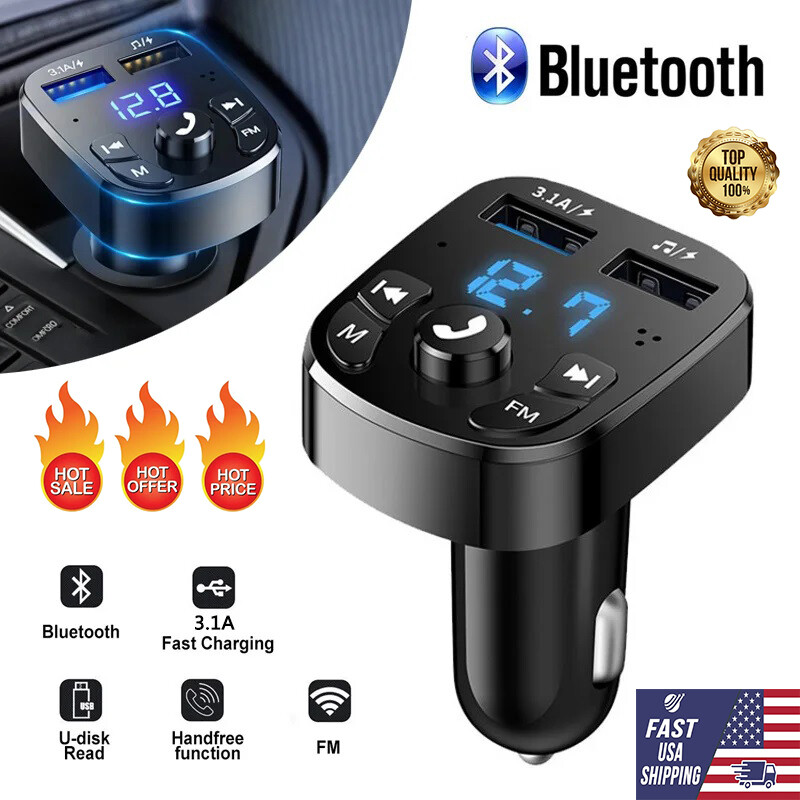 Bluetooth 5.4 FM Transmitter Car Adapter Wireless Radio FM Transmitter Black USA