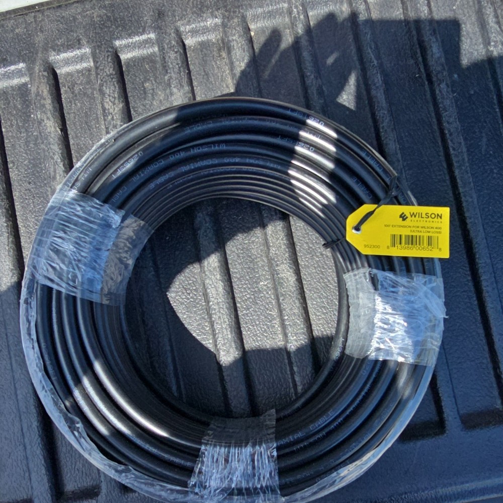 Wilson Electronics 100 ft 50Ω Copper Coaxial Cable Black Solid Industrial 952300