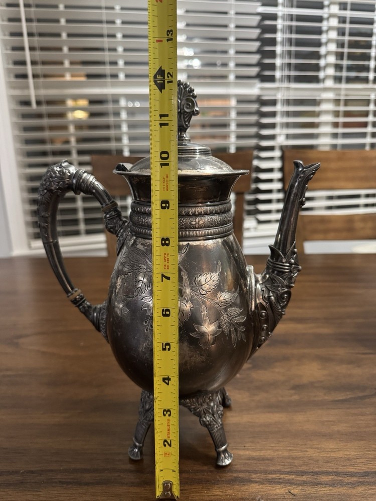 Antique Meriden Britannia Teapot Silver Plated Pattern 1925