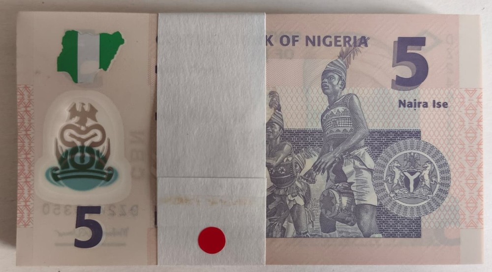 Nigeria 5 Naira 2013 P38 Prefix DZ Replacement UNC 100 Pcs Bundle