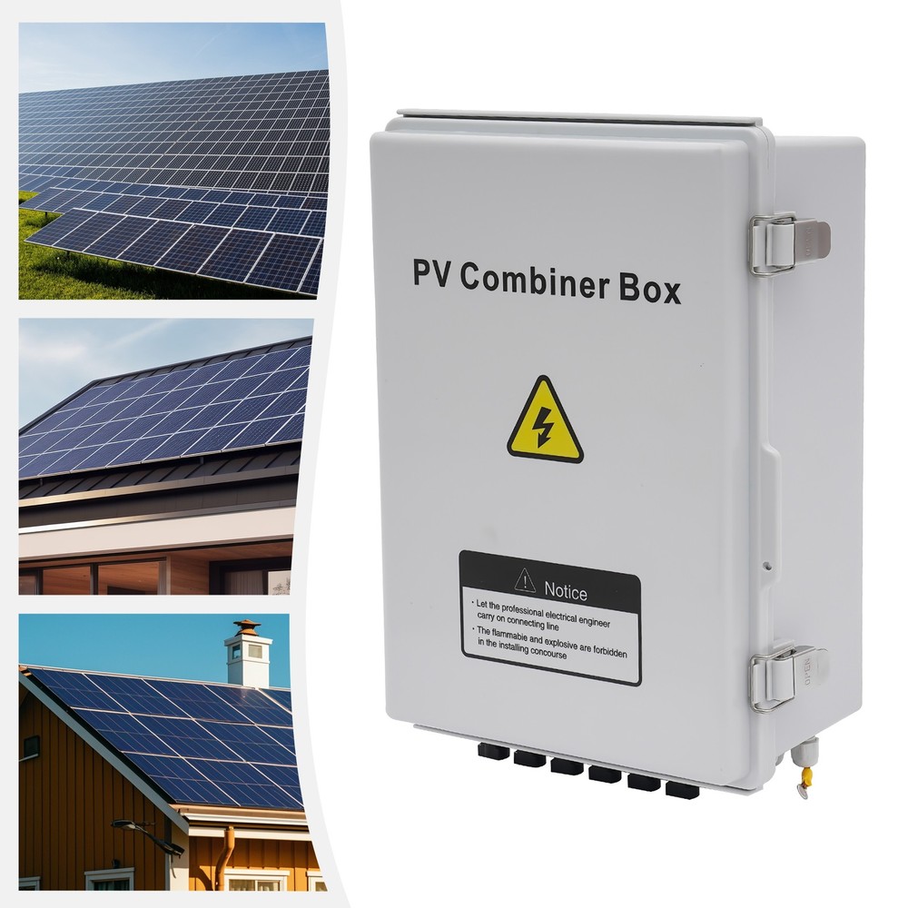 6 String Solar PV Combiner Box 63A Circuit Breaker Junction Box for Solar Panel