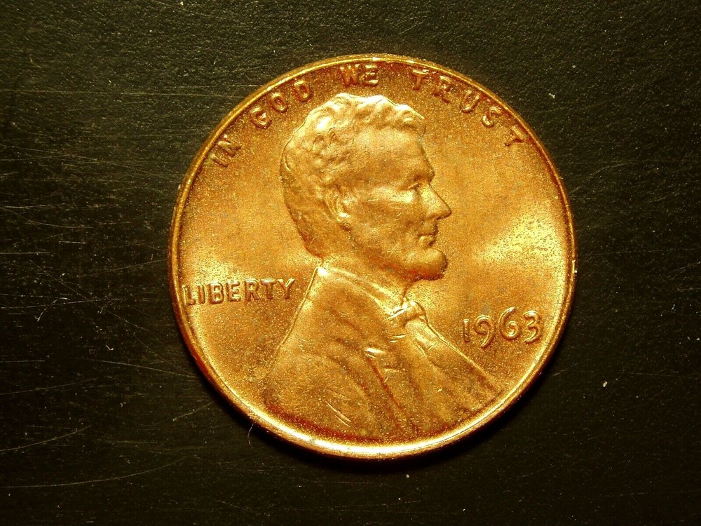 1963 ONE AU LINCOLN MEMORIAL CENT #5