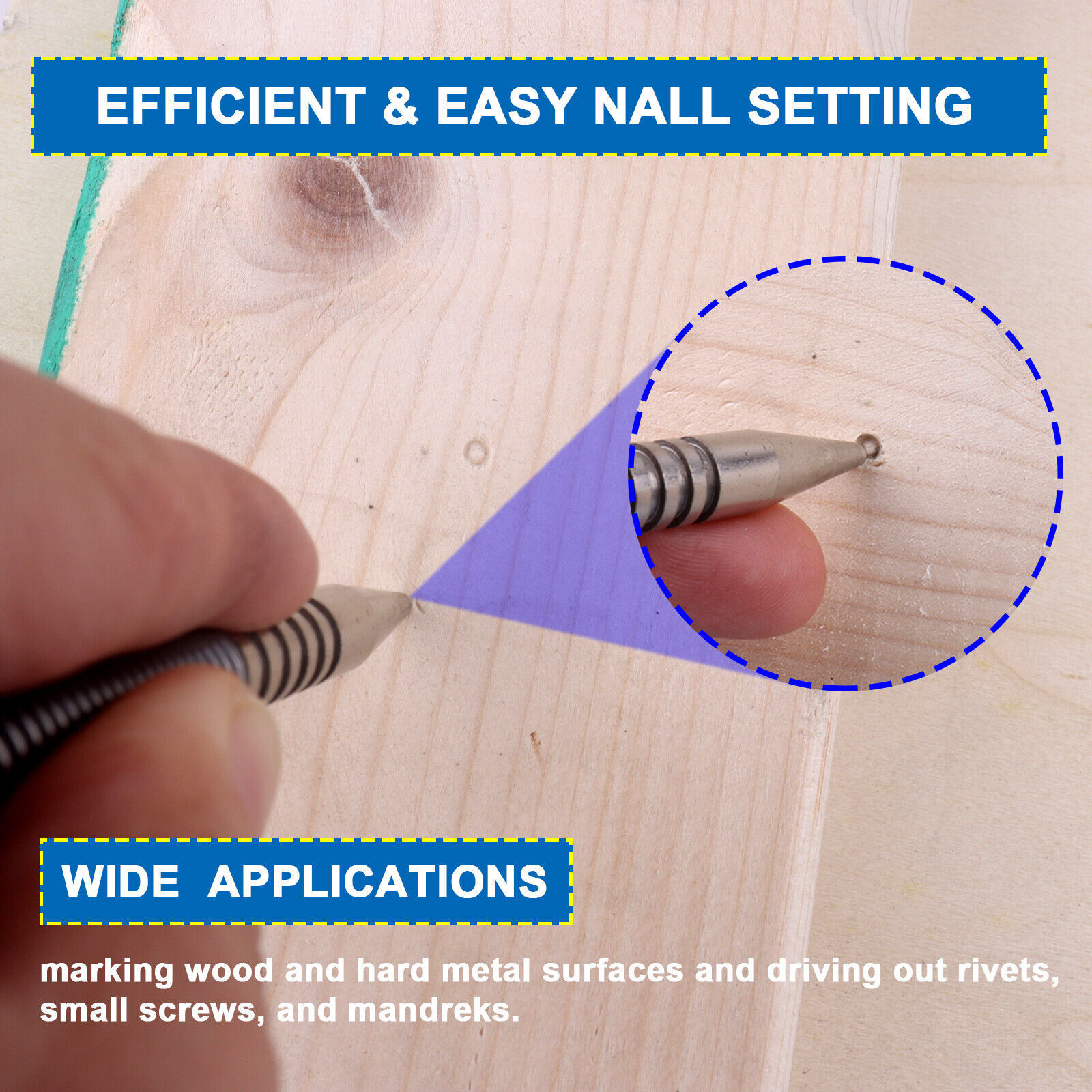 Spring Loaded Nail Set,4pcs Dual Head Nail Setter, Door Hinge Pin Punch Remover