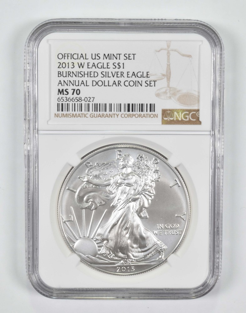 2013-W Burnished Annual Set - American Silver Eagle MS70 NGC