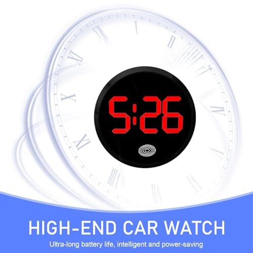 Car Digital Dashboard Clock, LED Time Luminous Touch High Definition 1 PC Red