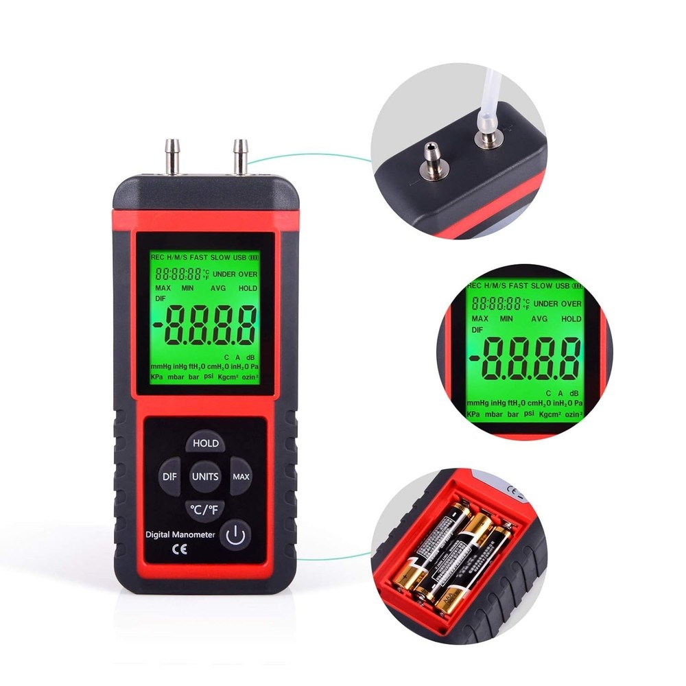 Professional Air Pressure Meter for HVAC