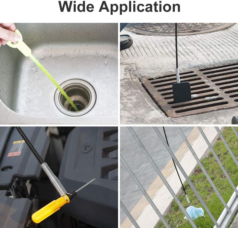 Flexible Drain Cleaner Tool with Plastic Handle for Easy Operation and Control