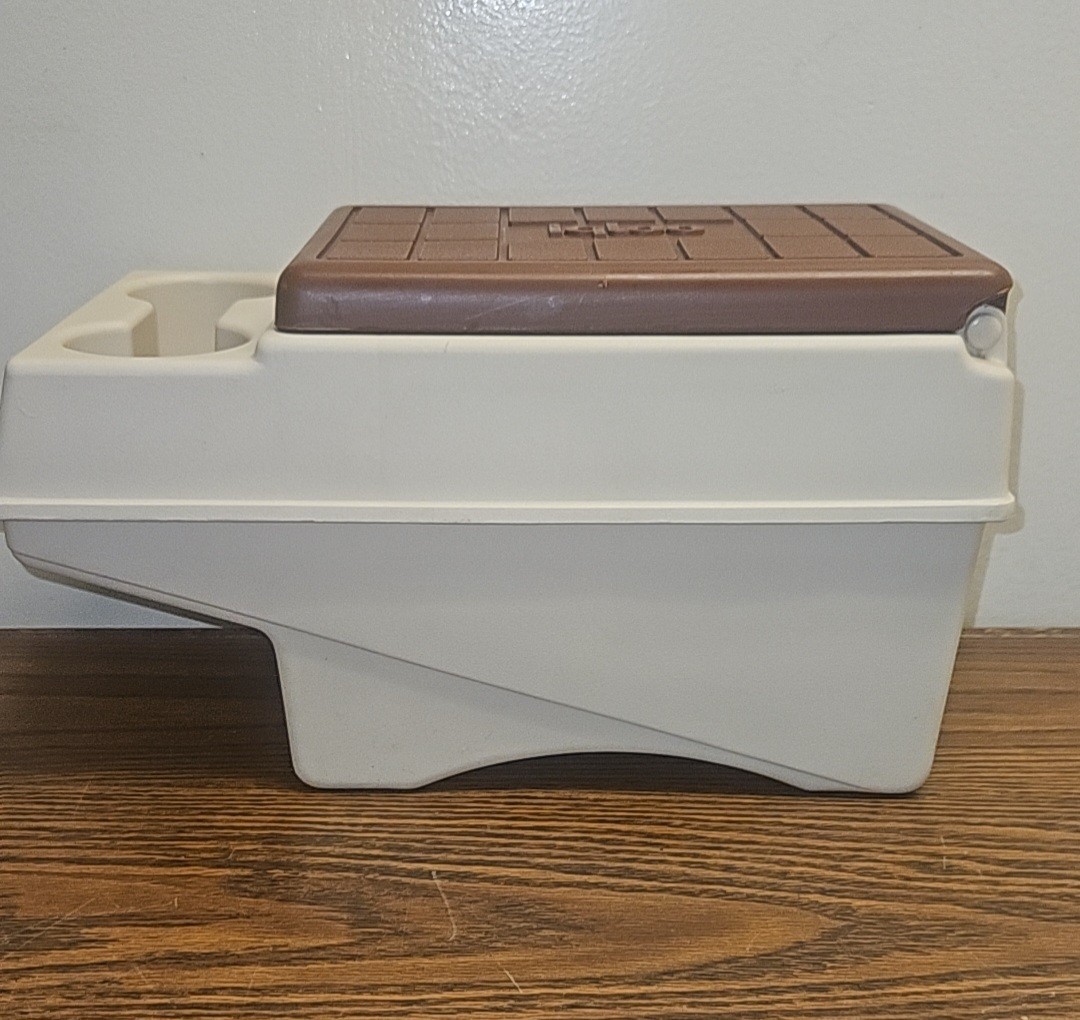 Vtg Little Kool Rest IGLOO Car ConsoleBrown Tan Can, Ice Chest, Great Condition
