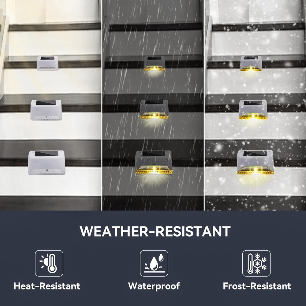 Solar Powered Deck Lights Driveway Walkway Dock Light Step Lamp Decoration