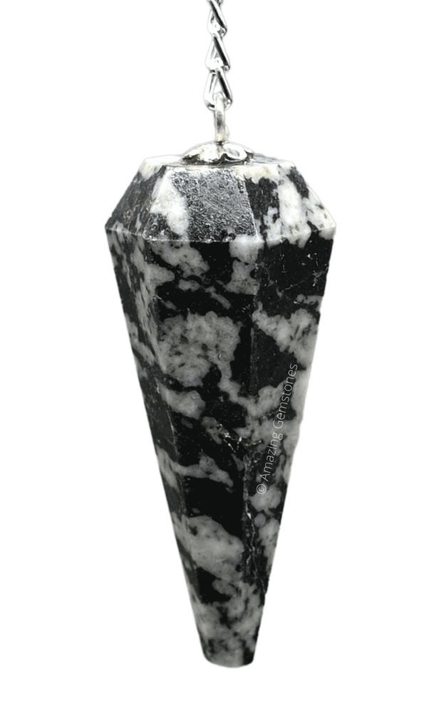 Black & White Tourmaline Dowsing Crystal Pendulum