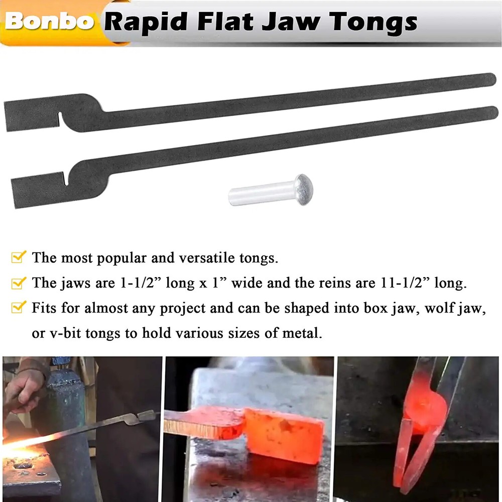 DIY Rapid Blacksmith Tongs Bundle Set With Rivet For Blacksmithing Forging Forge