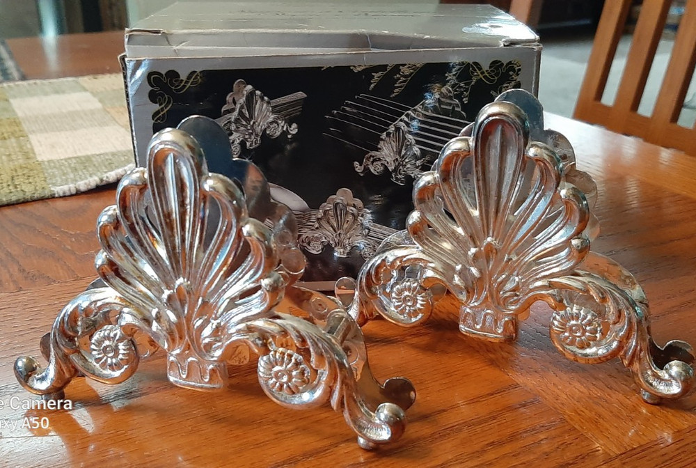 Classy VTG Set of  2 Silver Plated Buffet Caddie  Holders-Hong Kong