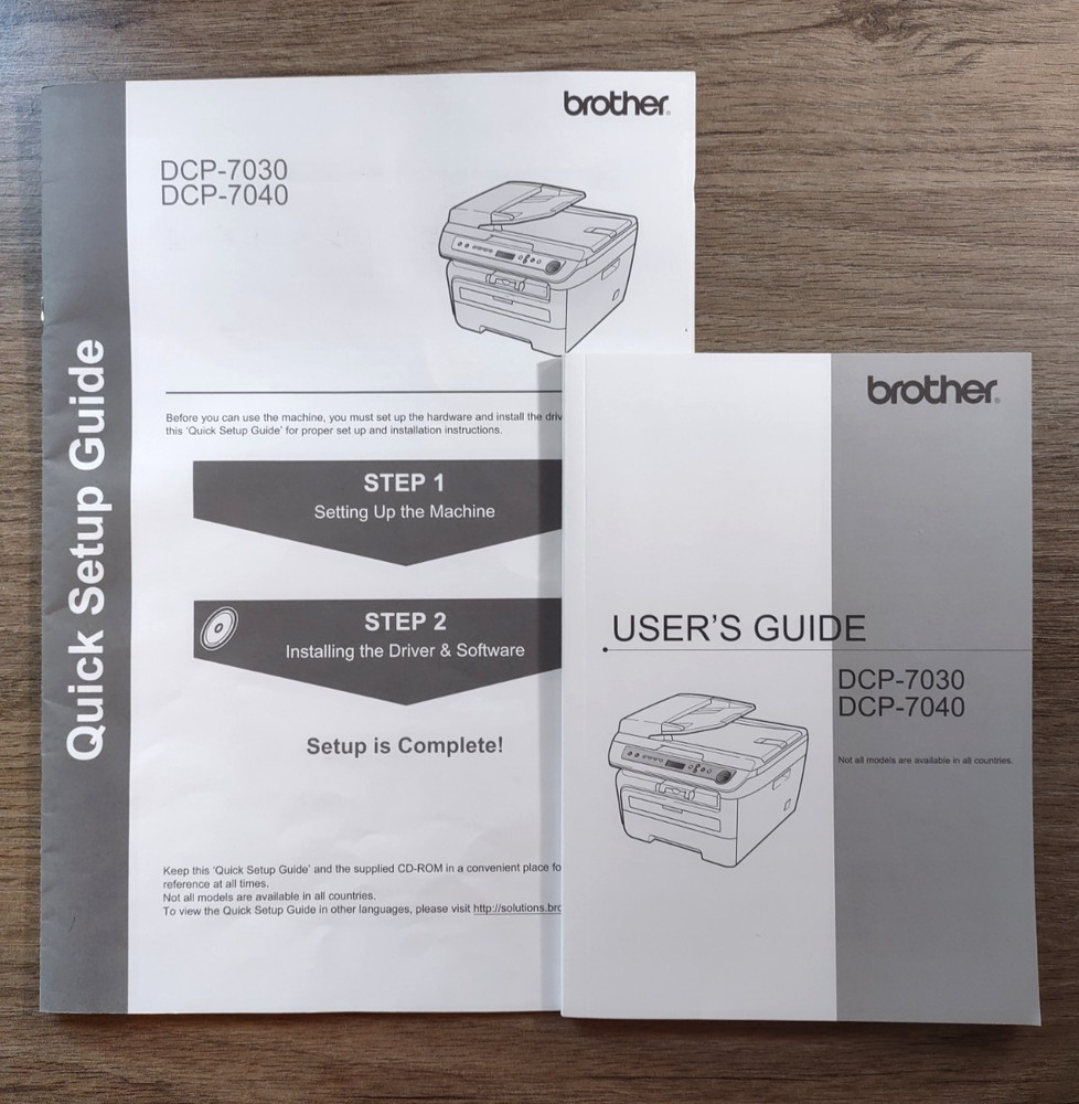 Brother Quick Setup & User's Guide – OEM – DCP-7030 / DCP-7040 Laser Printers