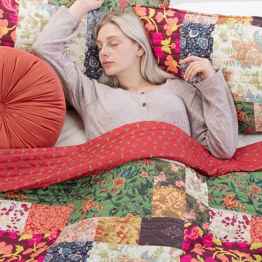 Twin Quilt Set Bed Patchwork Quilts Queen Size Comforter Coverlet Bedspread