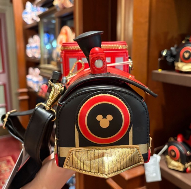 NEW 2026 Disney Parks Loungefly Railroad Train Mickey Minnie Mouse Crossbody Bag