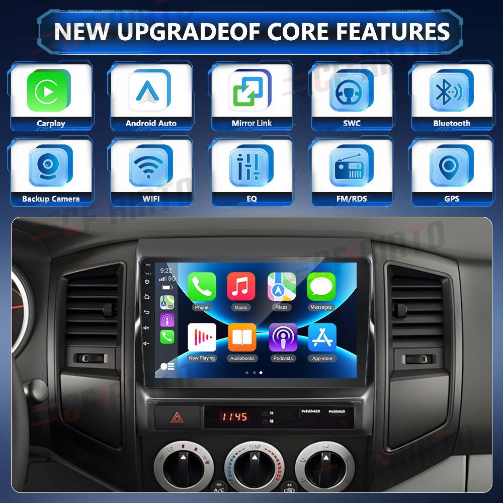 Android 15.0 Car Radio Stereo GPS WIFI Apple Carplay For Toyota Tacoma 2005-2013