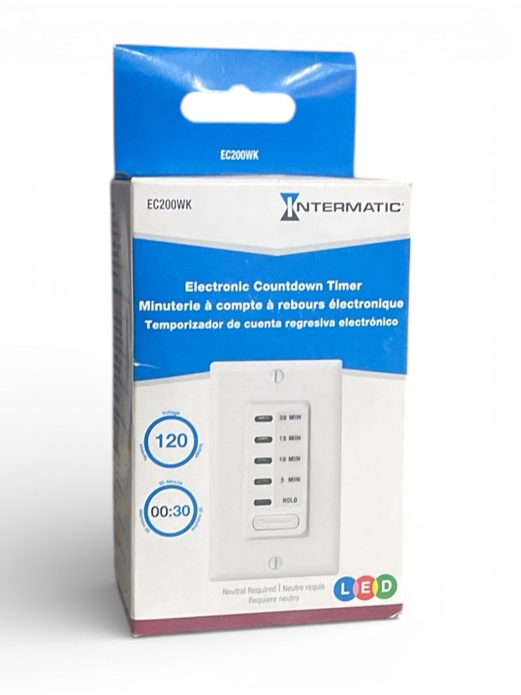 Intermatic EC200WK Electronic Countdown Timer with Preset Times - White (U)
