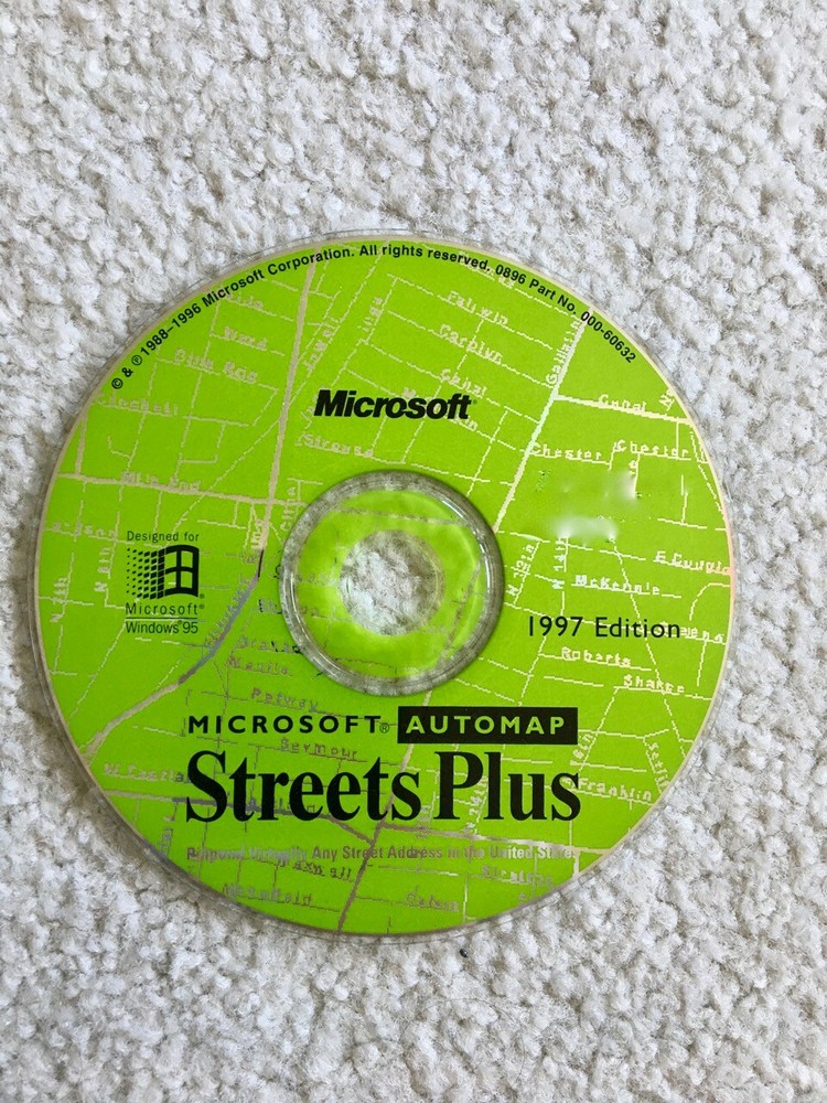 MICROSOFT STREETS PLUS AUTOMAP 1997 for WINDOWS