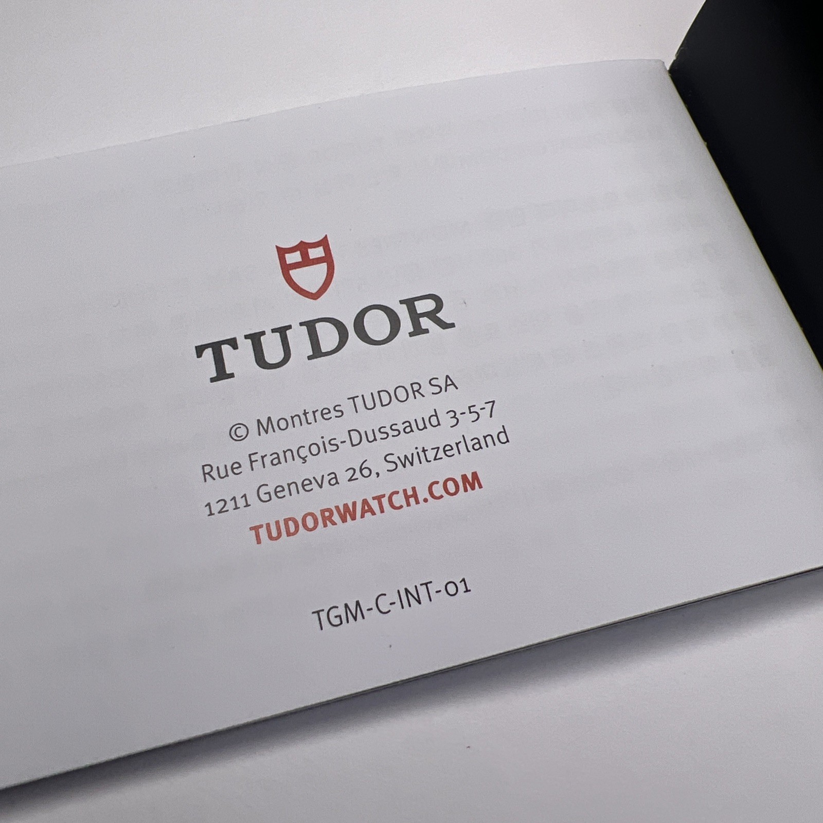 Tudor Watch Guarantee Booklet Chronometer Worldwide Service Network TGM-C-INT-01