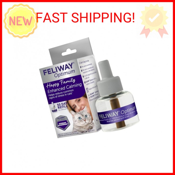 FELIWAY® Optimum 30 Day Cat Calming Refill for Pheromone Diffuser, 48ml - Helps