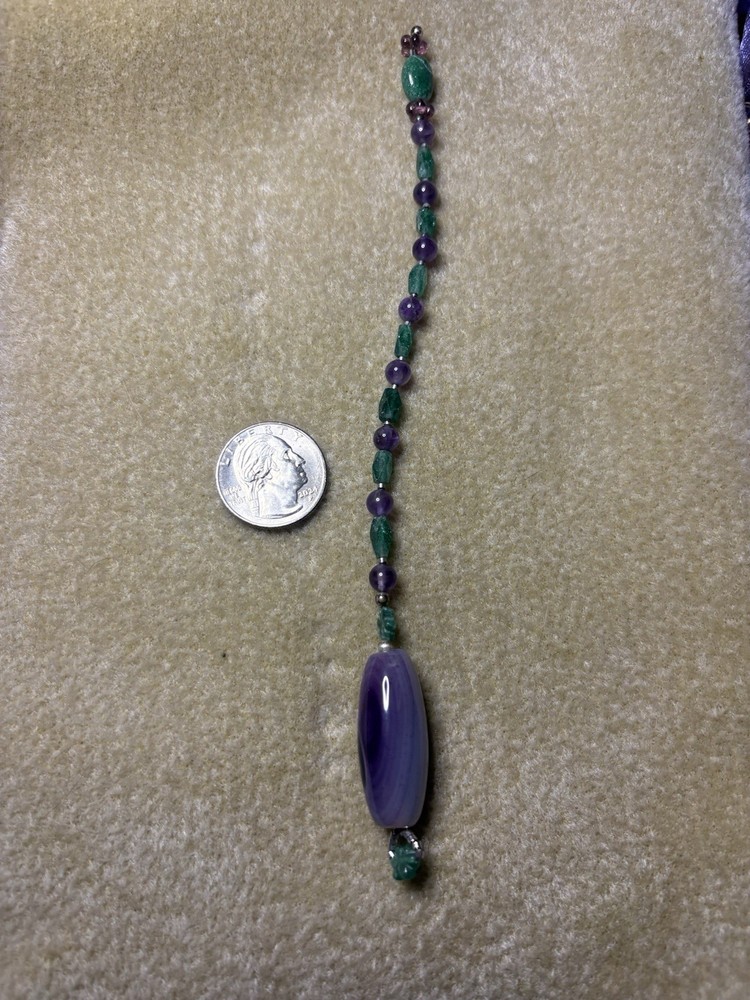 Botswana Agate Pendulum Amethyst Jade Sterling Silver Dowsing