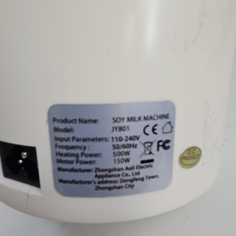 Soy Milk Maker & Multi-Function Wall Breaking Machine JY801 Easy Clean No Box