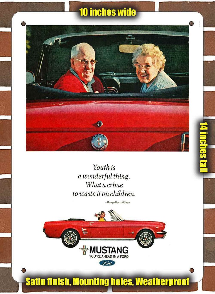 Metal Sign - 1966 Mustang _2- 10x14 inches