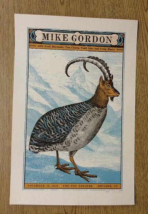 MIKE GORDON PHISH FOX BOULDER 2010 CONCERT POSTER SILKSCREEN ORIGINAL