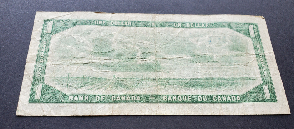 1954 Canada 1 Dollar Bill, Nice - Free Shipping!